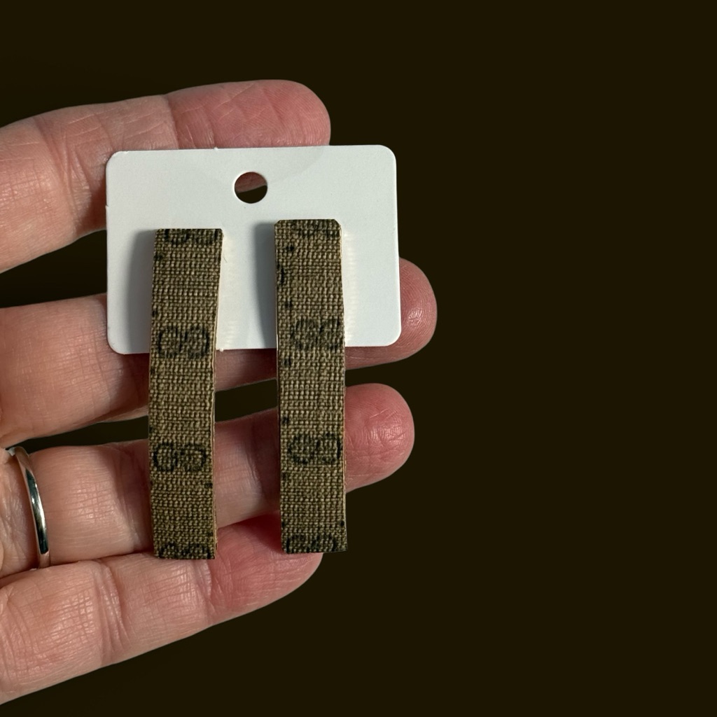Gucci Upcycled Vintage Bag Post Earrings Set New Hardware Authentic Repurposed 45$